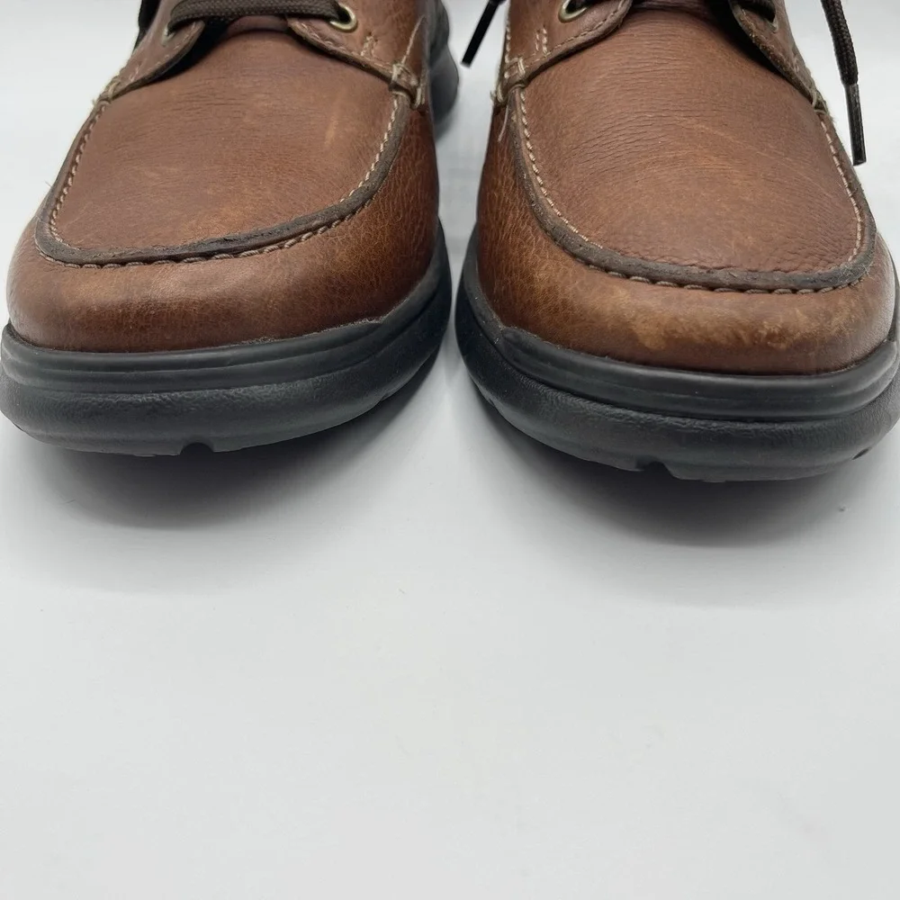 Clarks Bradley Vibe Moc Toe Casual Shoe Men 10 Brown Leather Comfort‎